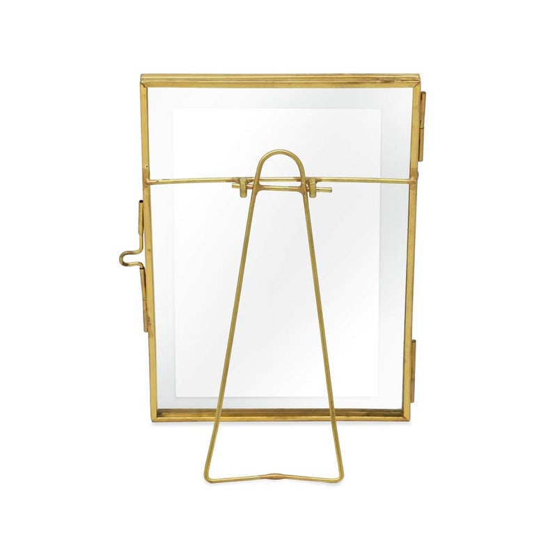 Isaac Jacobs 5x7 (2-Pack), Antique Gold, Vintage Style Brass and Glass, Metal Floating Picture Frame (Vertical) with Locket Closure, for Photos, Art, & More, Tabletop Display (5x7 Antique Gold) - Image 3